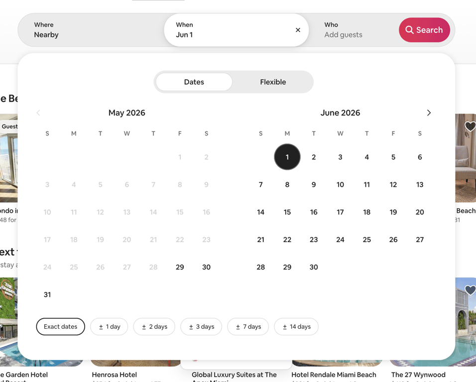 Airbnb — Datepicker component