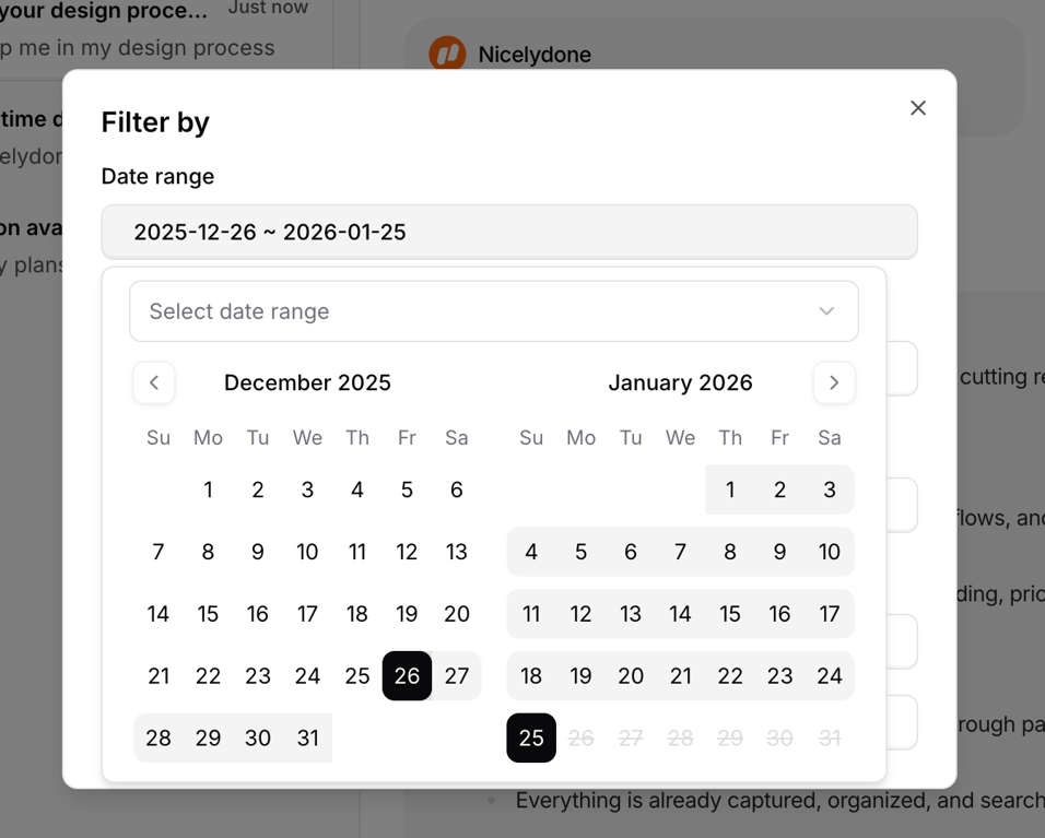 Chatbase — Datepicker component