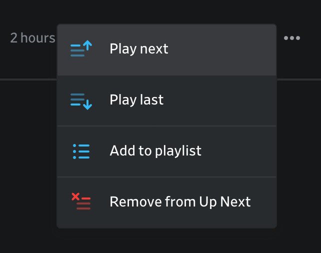 Pocket Casts — Dropdown menu component