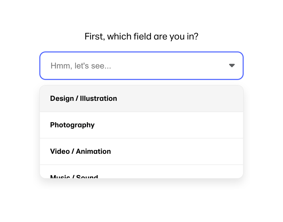 WeTransfer — Input select component