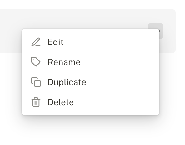 Tally — Dropdown menu component