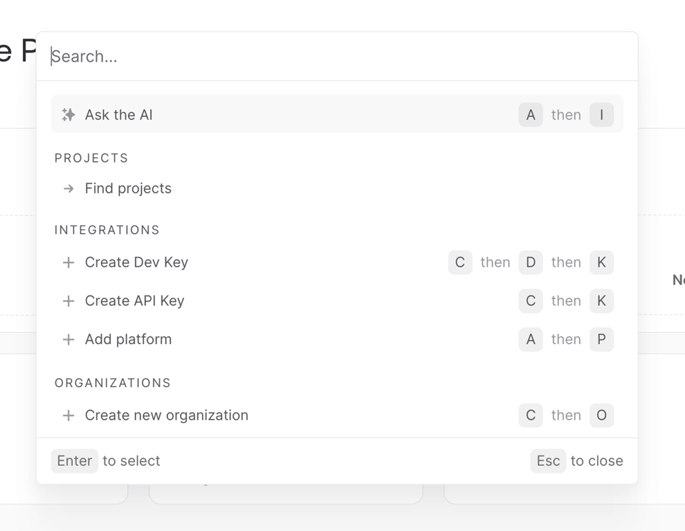 Appwrite — Command palette component