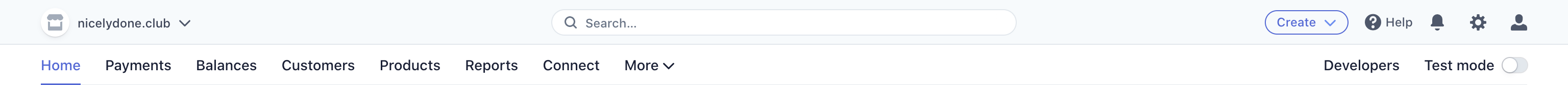 Stripe Horizontal navigationUI component example