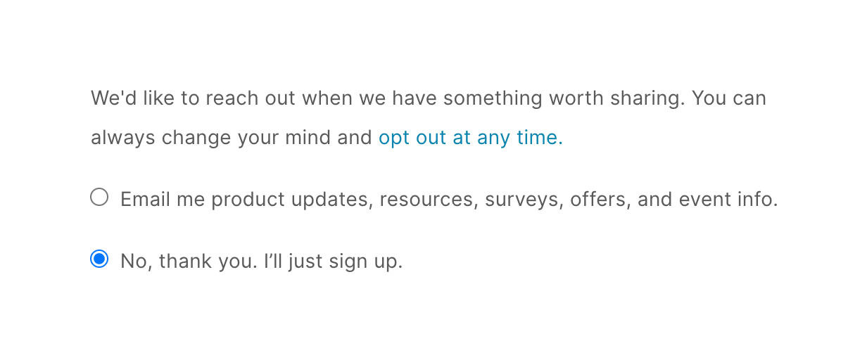 Auth0 Checkbox & radioUI component example