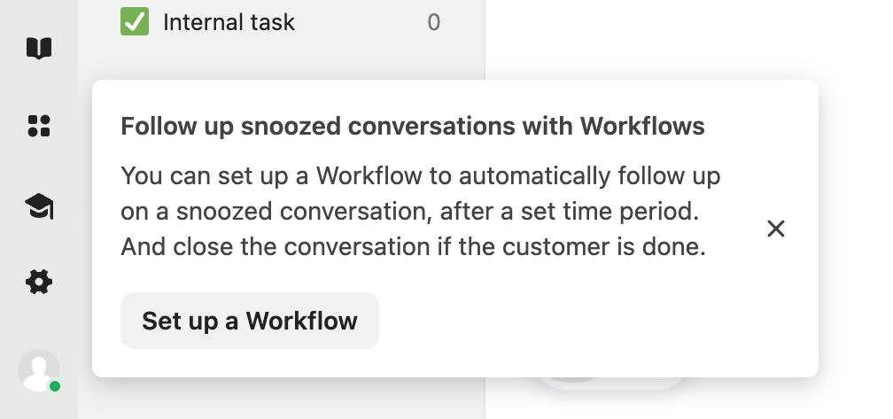 Intercom Notification ToastUI component example