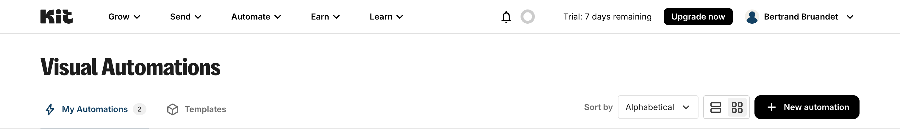Kit Horizontal navigationUI component example