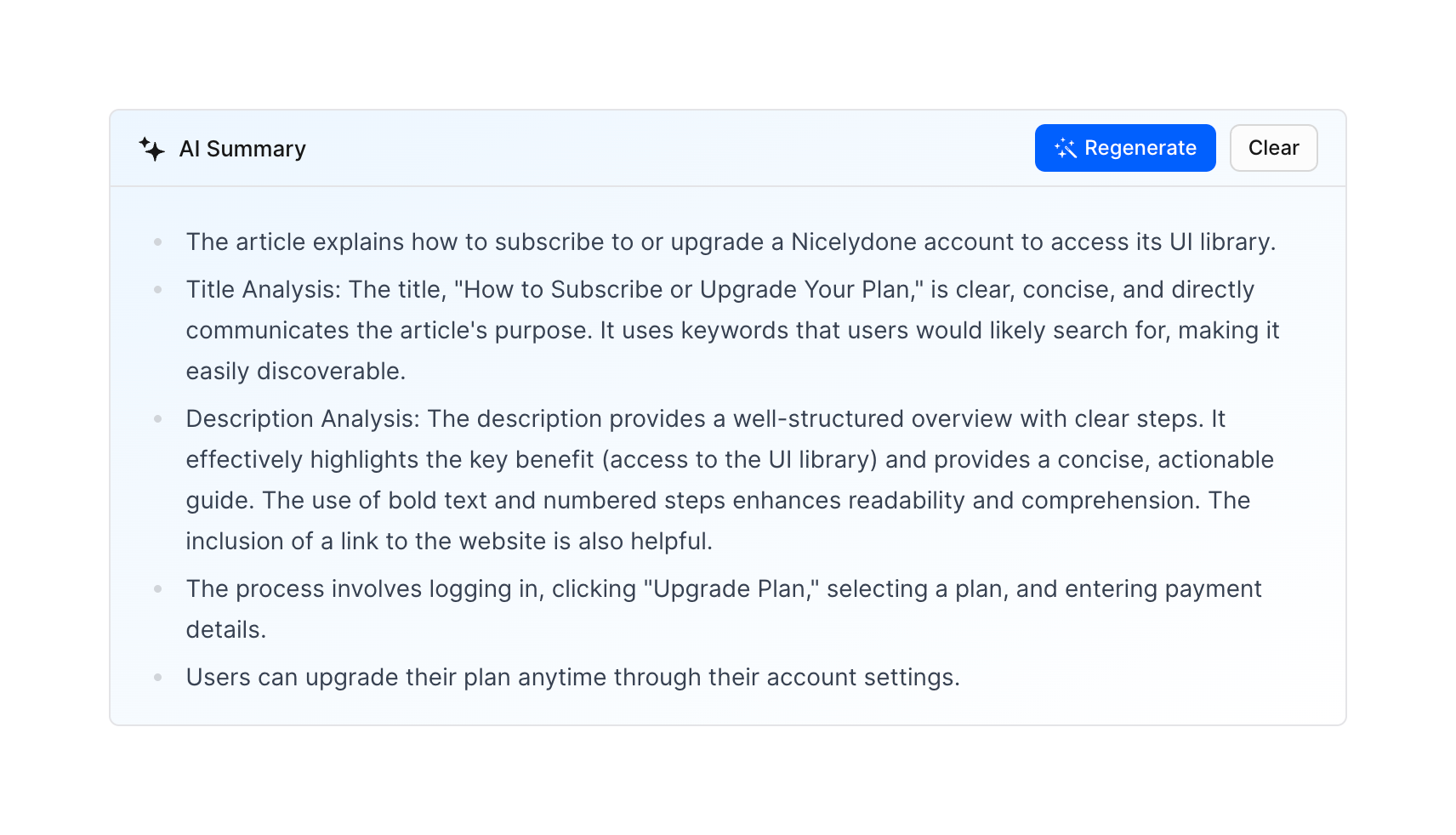 FeatureOS Artificial intelligenceUI component example