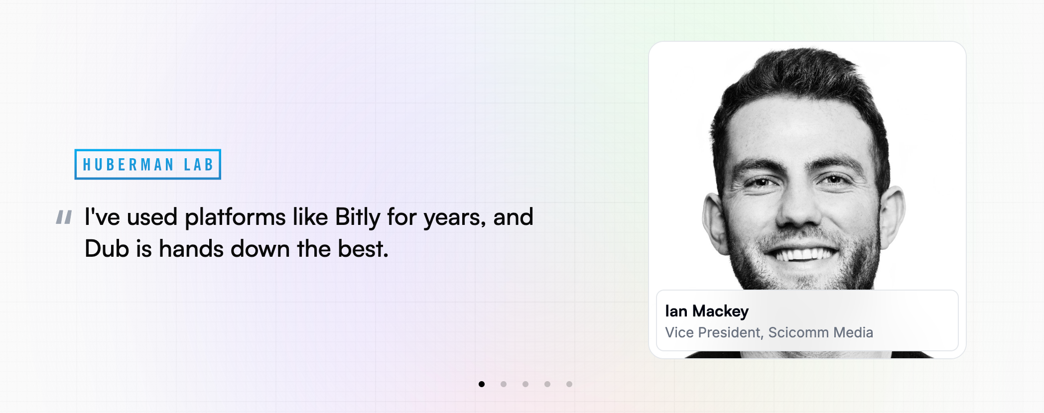 Dub TestimonialUI component example