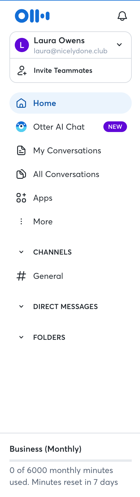 Otter Vertical navigationUI component example
