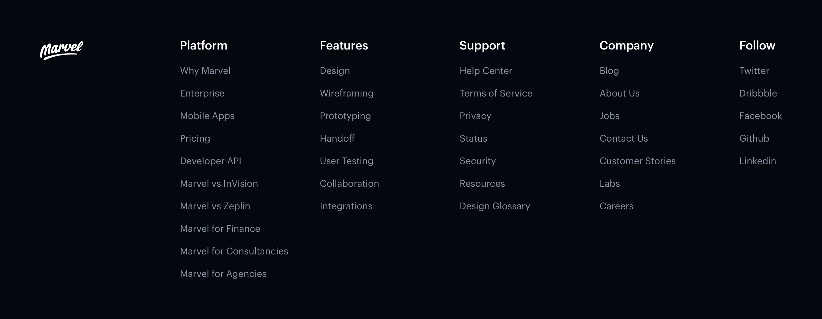 Marvel FooterUI component example