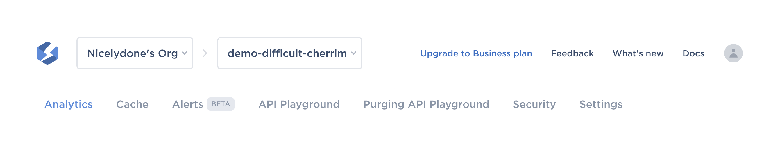 GraphCDN Horizontal navigationUI component example