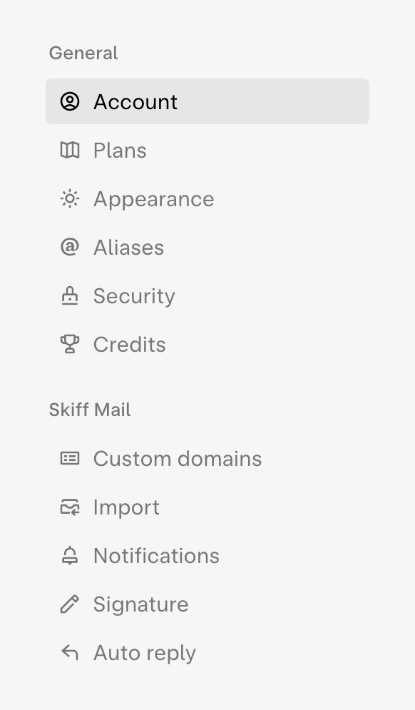 Skiff Vertical navigationUI component example