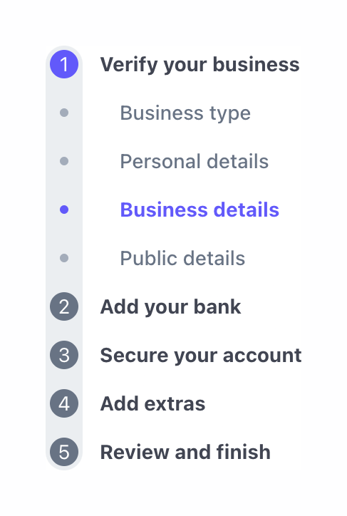 Stripe StepperUI component example