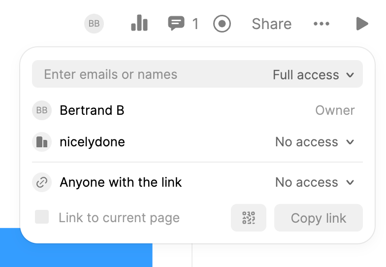 Tome Dropdown menuUI component example