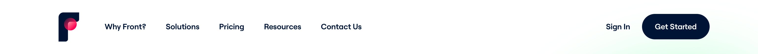 Front Horizontal navigationUI component example