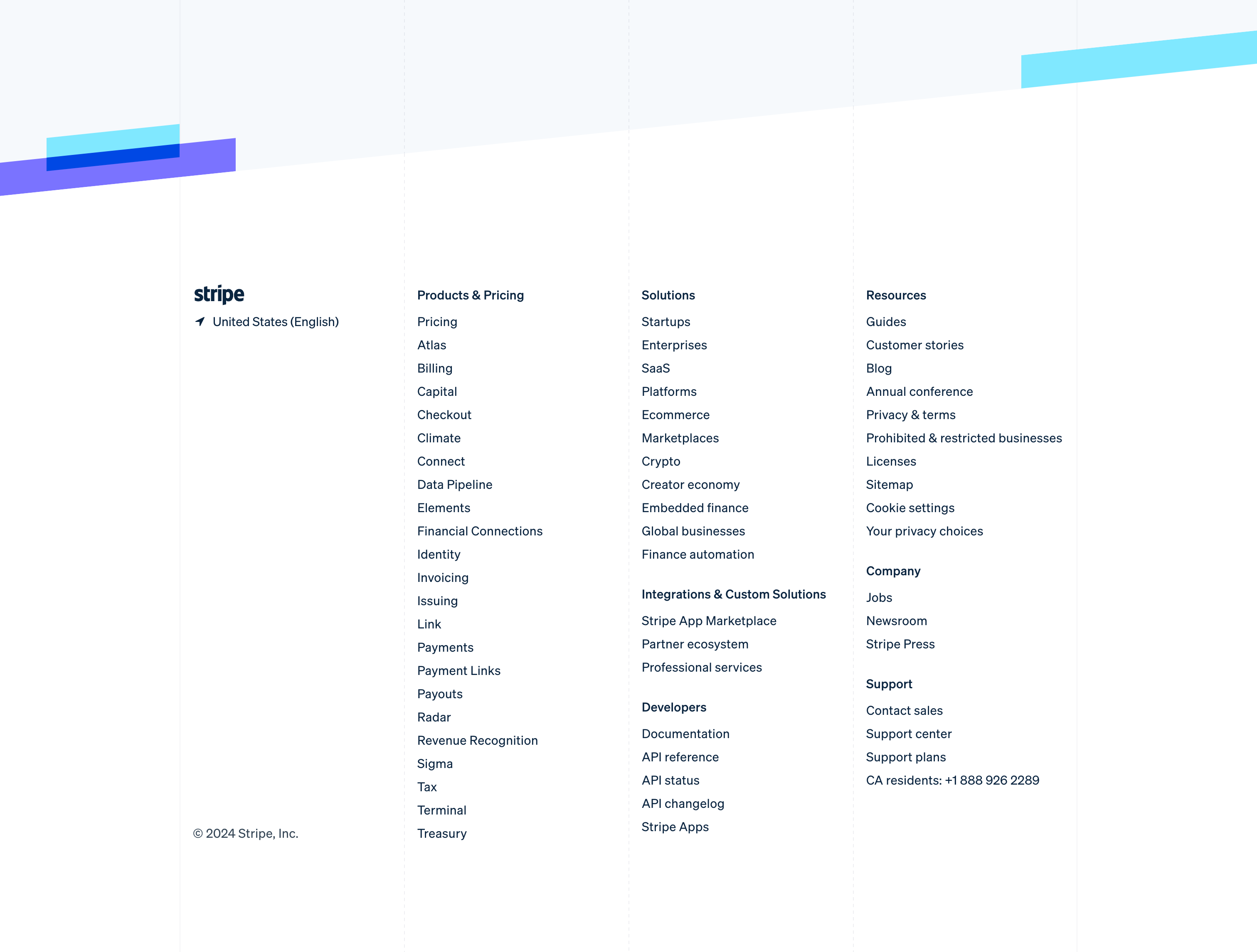Stripe FooterUI component example