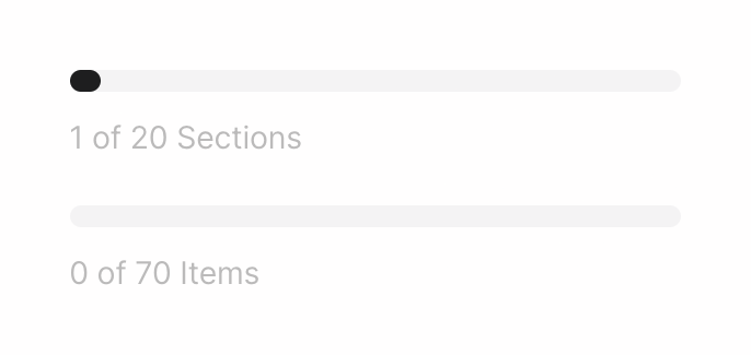 Nuu Progress indicatorUI component example
