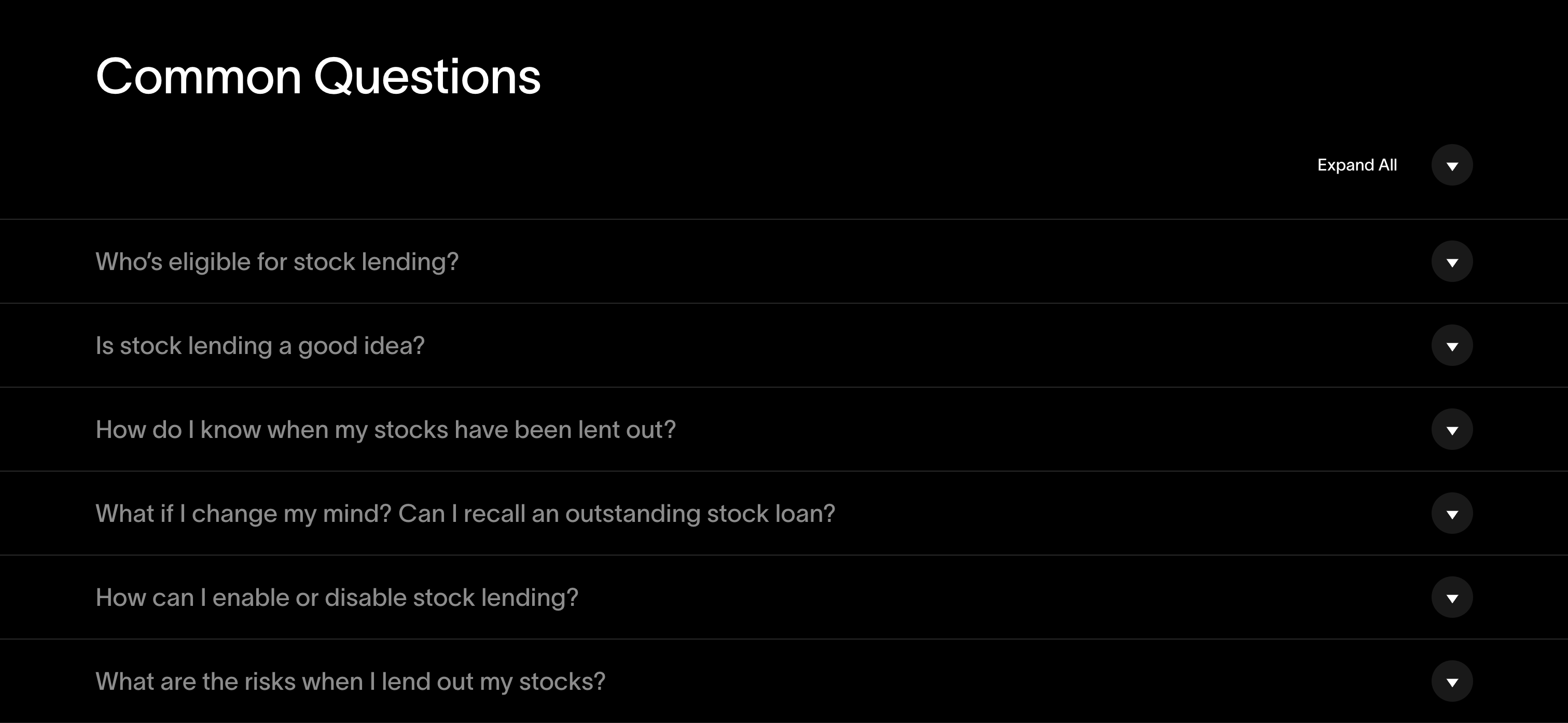 Cache FAQ UI component