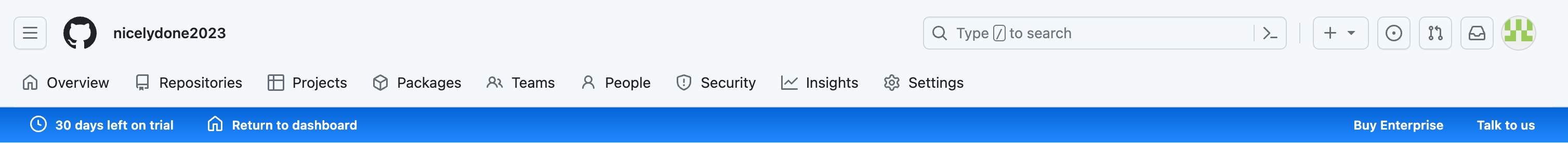 Github Horizontal navigationUI component example