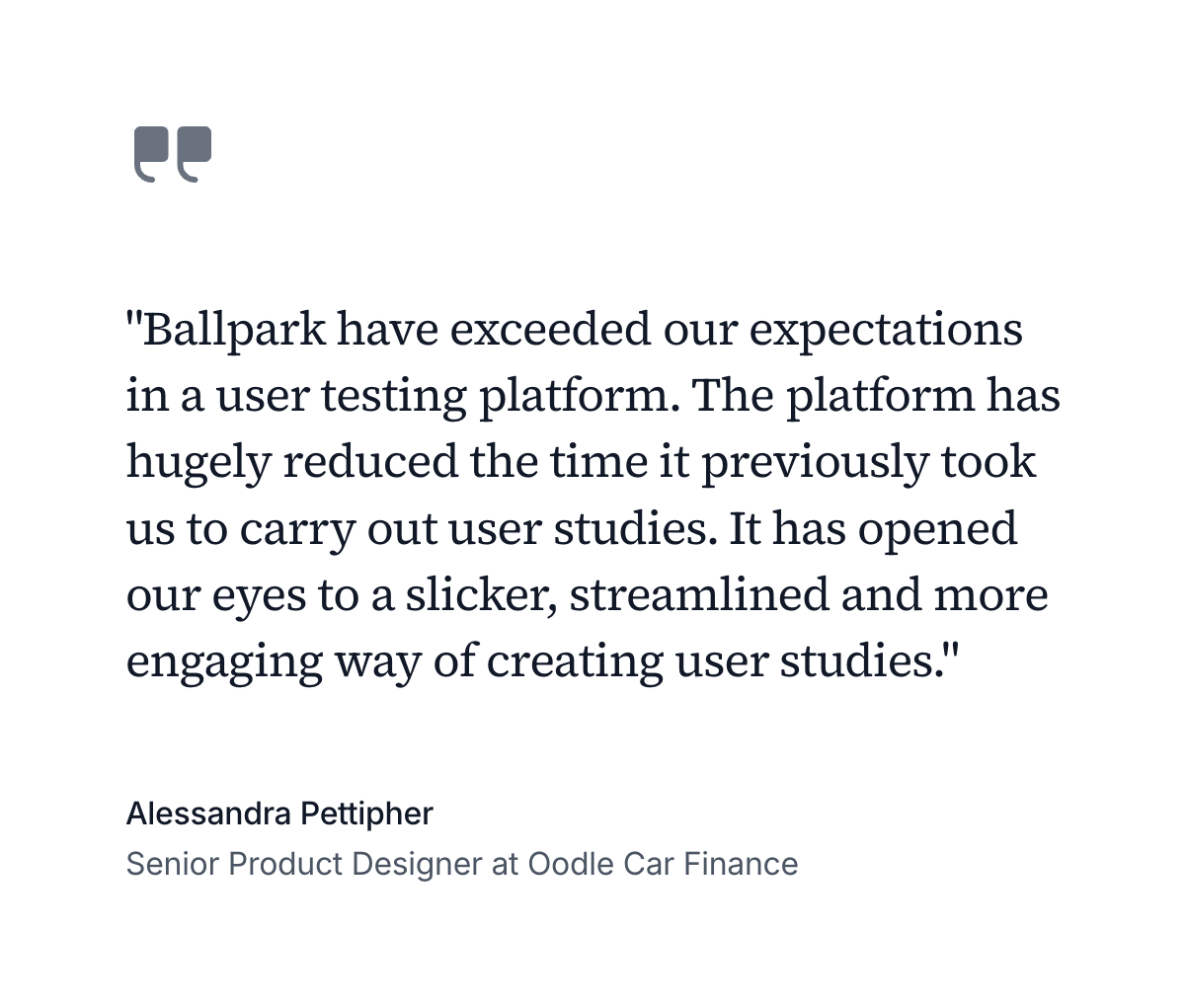 Ballpark TestimonialUI component example