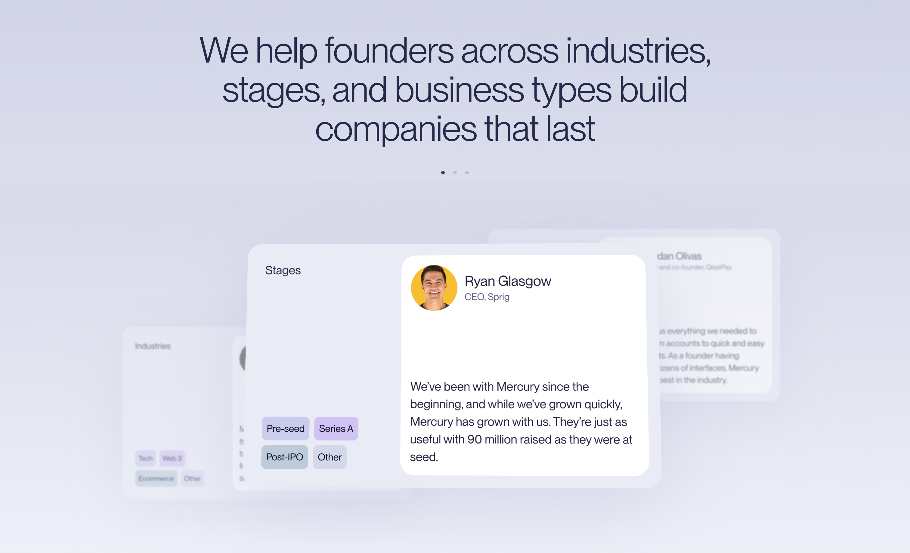 Mercury TestimonialUI component example