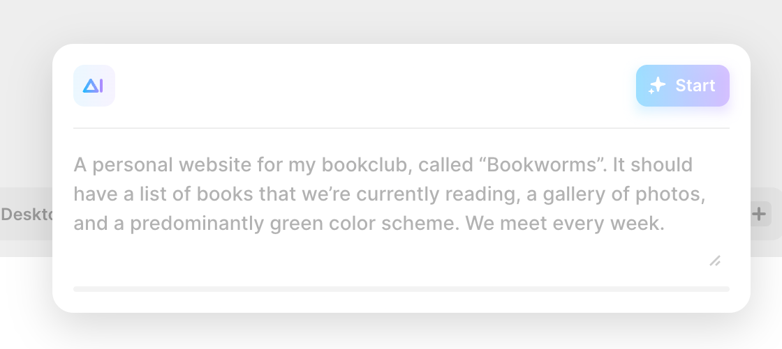 Framer Artificial intelligenceUI component example