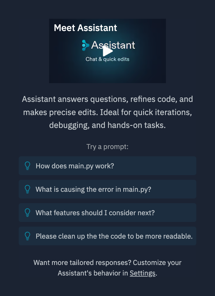 Replit Artificial intelligenceUI component example