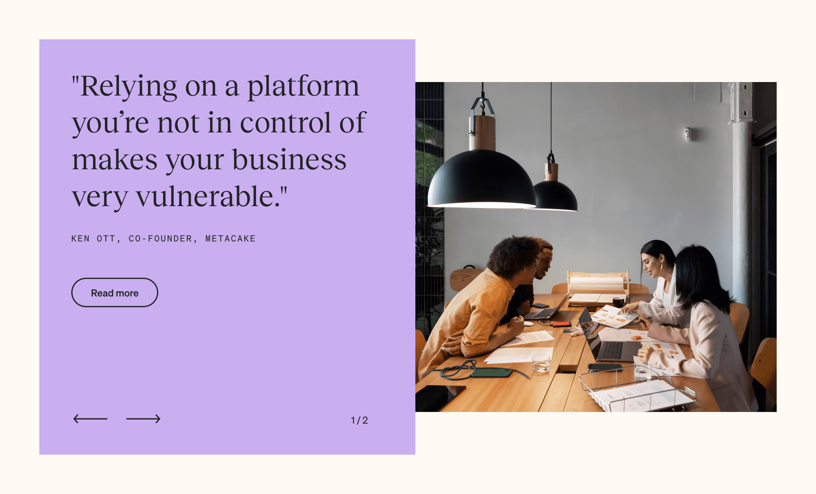 Klaviyo TestimonialUI component example