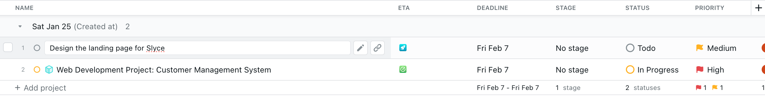 Motion TableUI component example