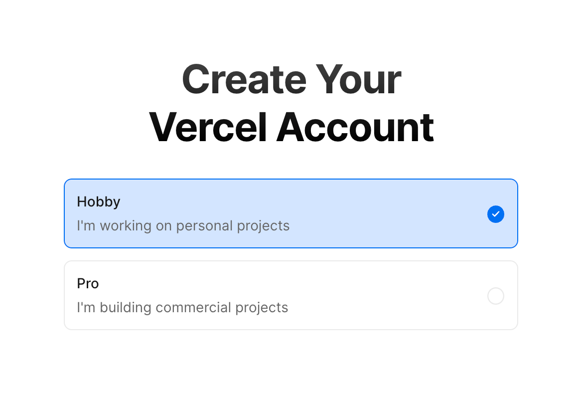 Vercel Checkbox & radioUI component example