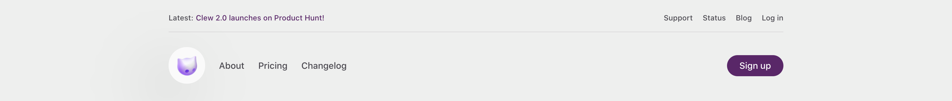 Clew Horizontal navigationUI component example