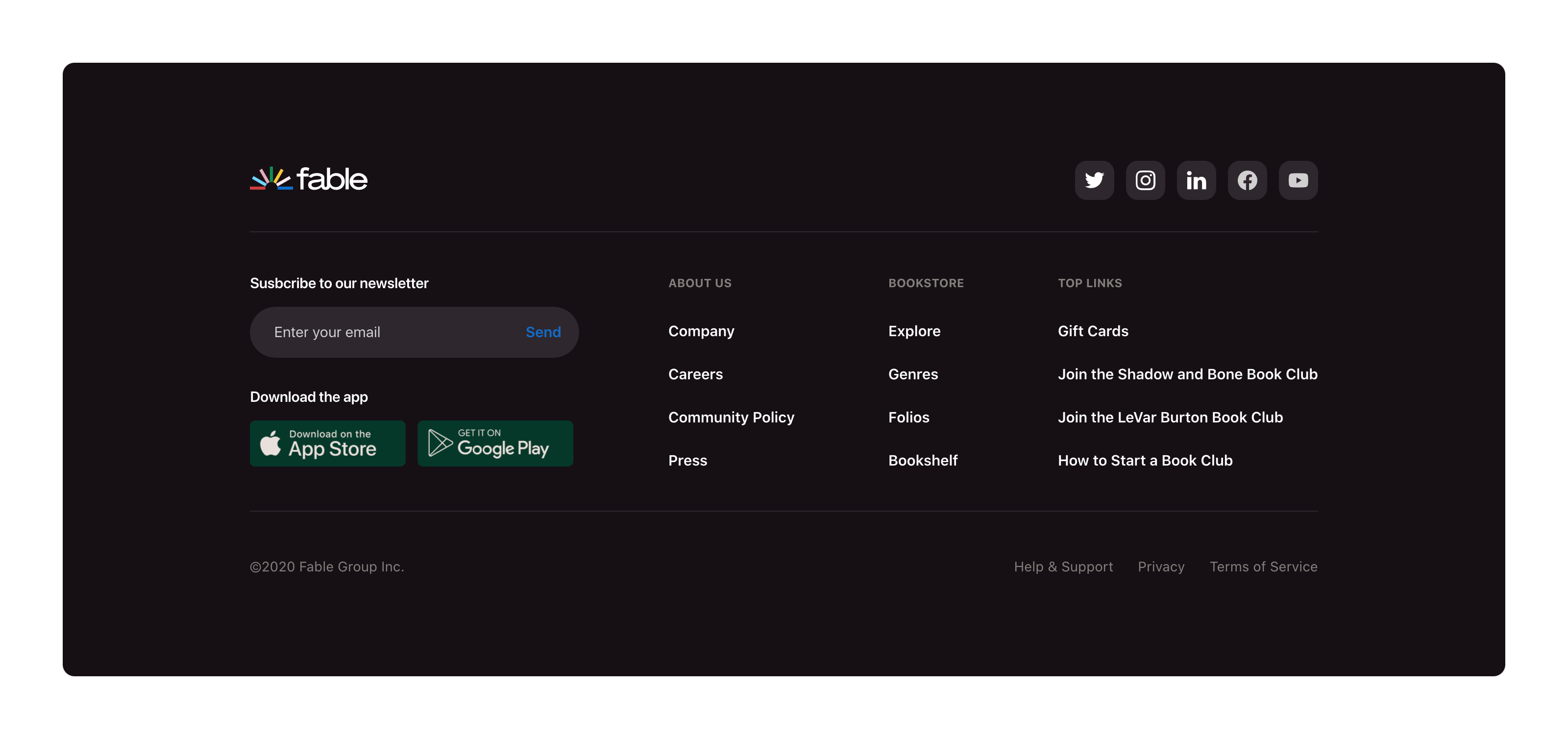 Fable FooterUI component example