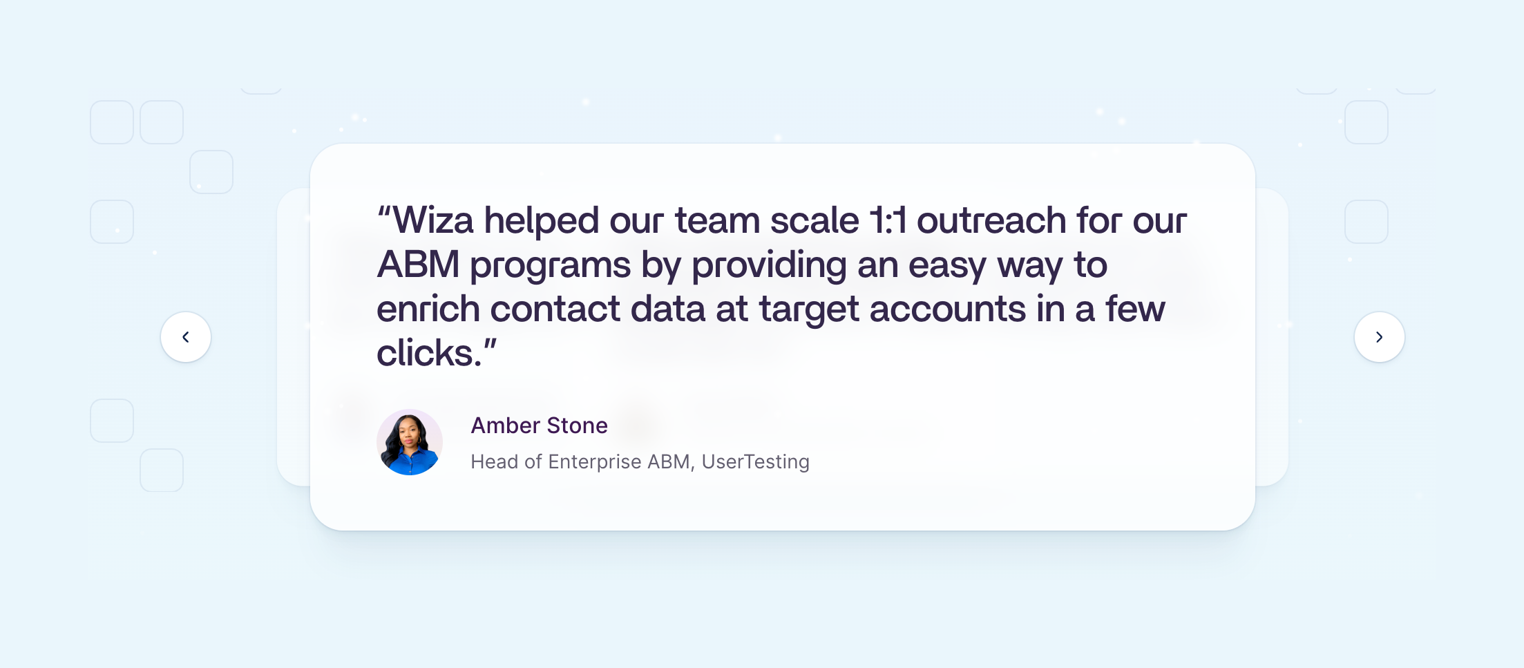 Wiza TestimonialUI component example