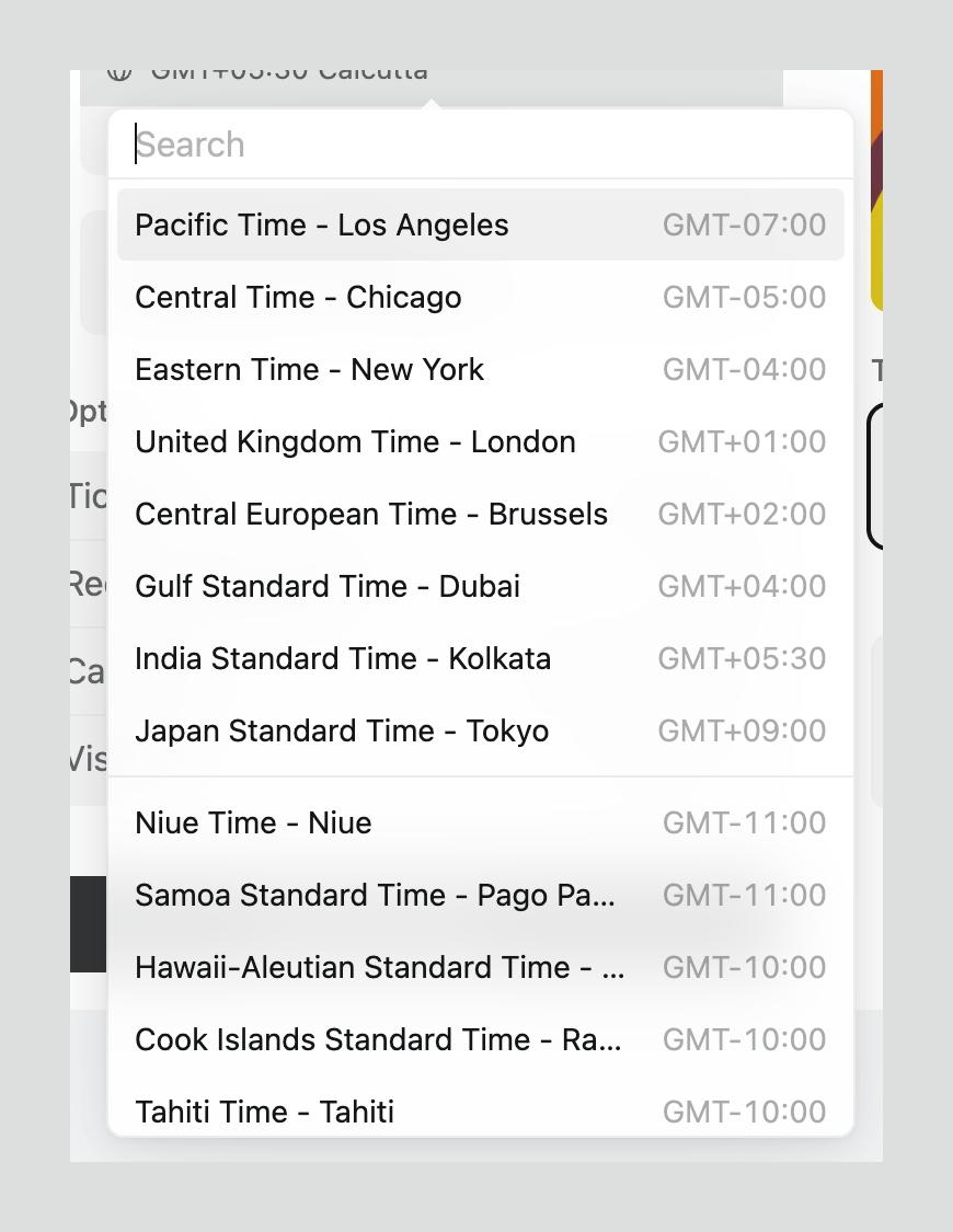 Luma Dropdown menuUI component example