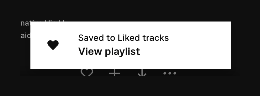 Epidemic Sound Notification ToastUI component example