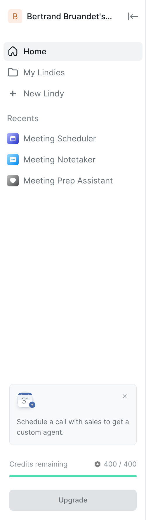 Lindy Vertical navigationUI component example