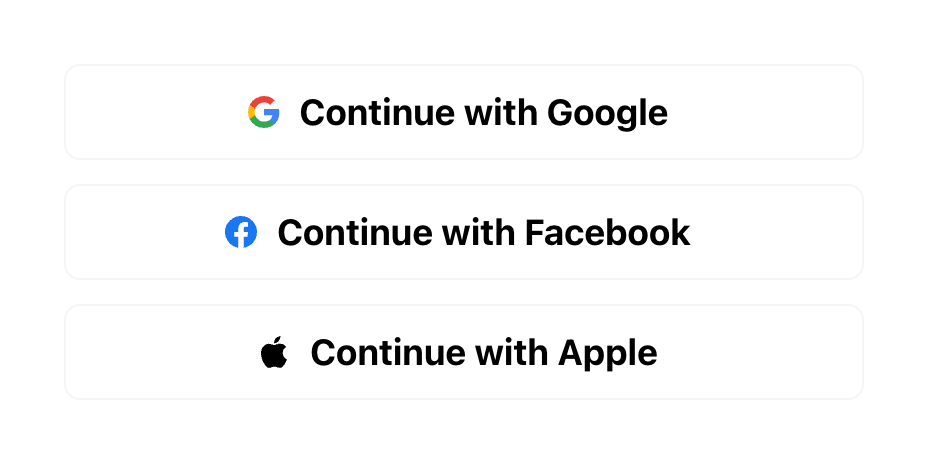 Todoist Social login buttonUI component example