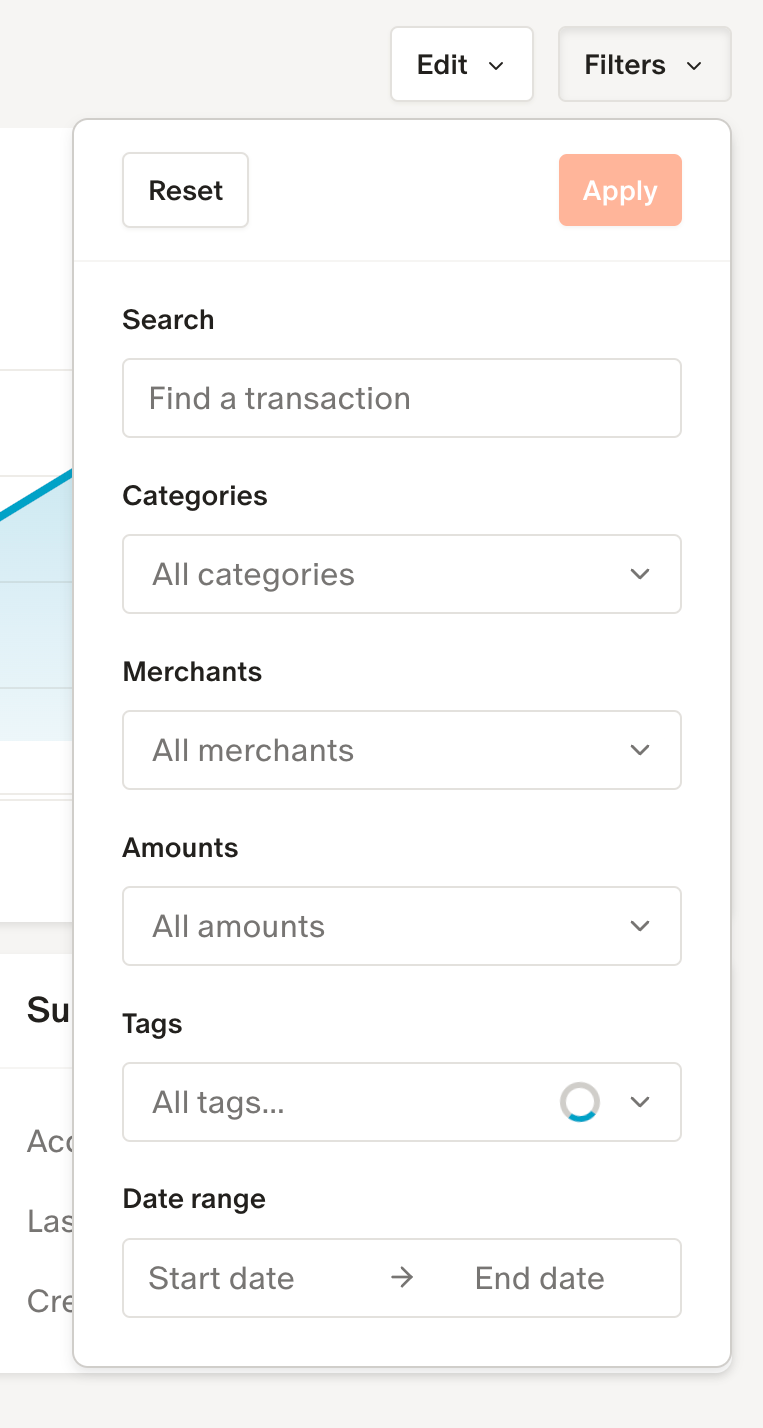 Monarch Sorting & filteringUI component example