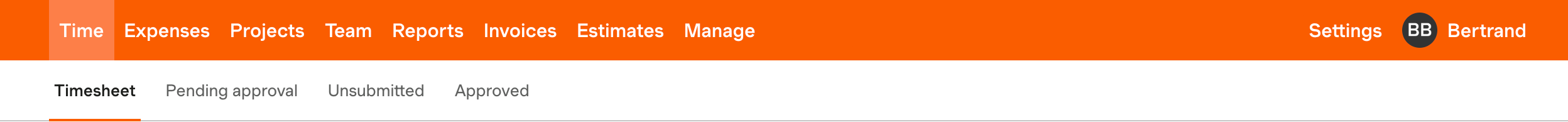 Harvest Horizontal navigationUI component example