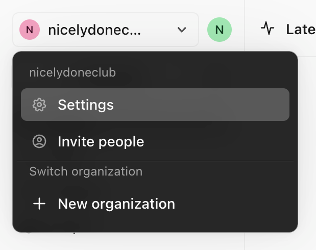 Campsite Dropdown menuUI component example