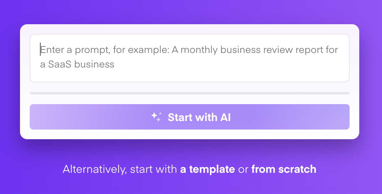 Pitch Artificial intelligenceUI component example