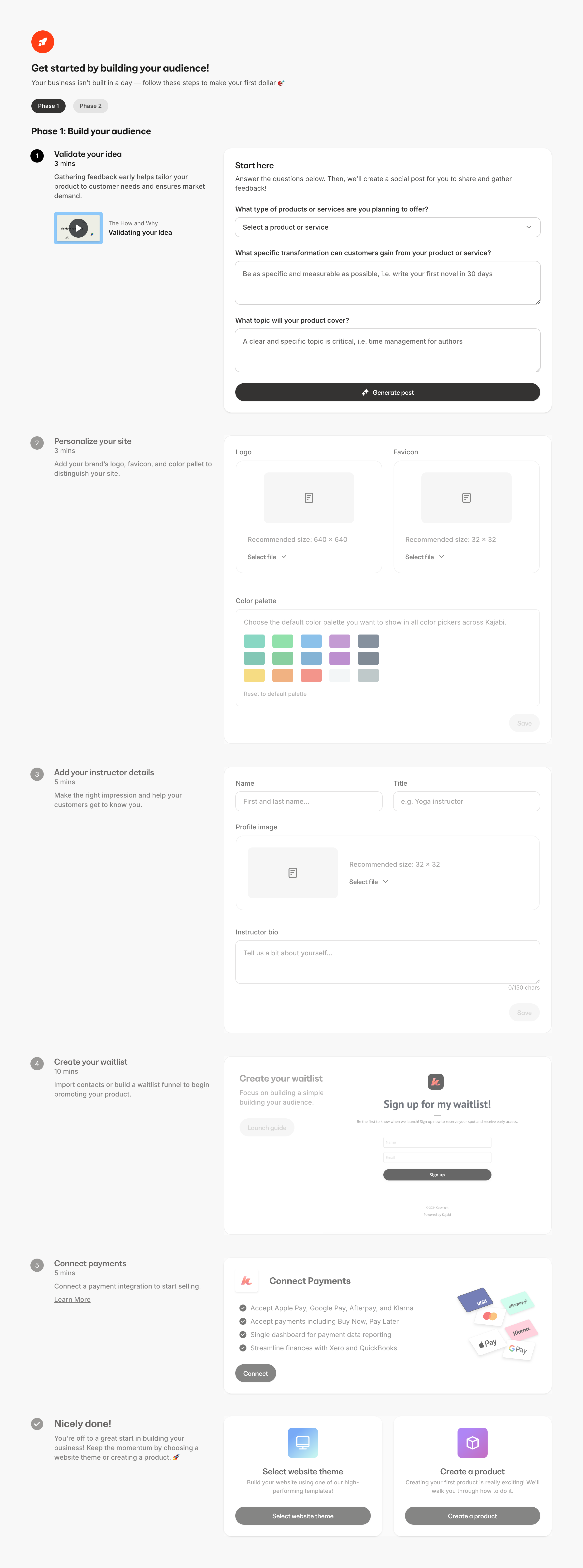 Kajabi StepperUI component example