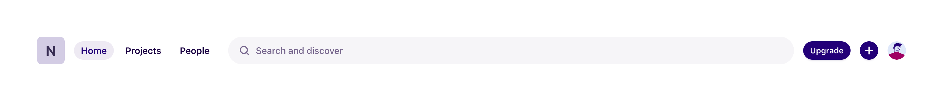Dovetail Horizontal navigationUI component example