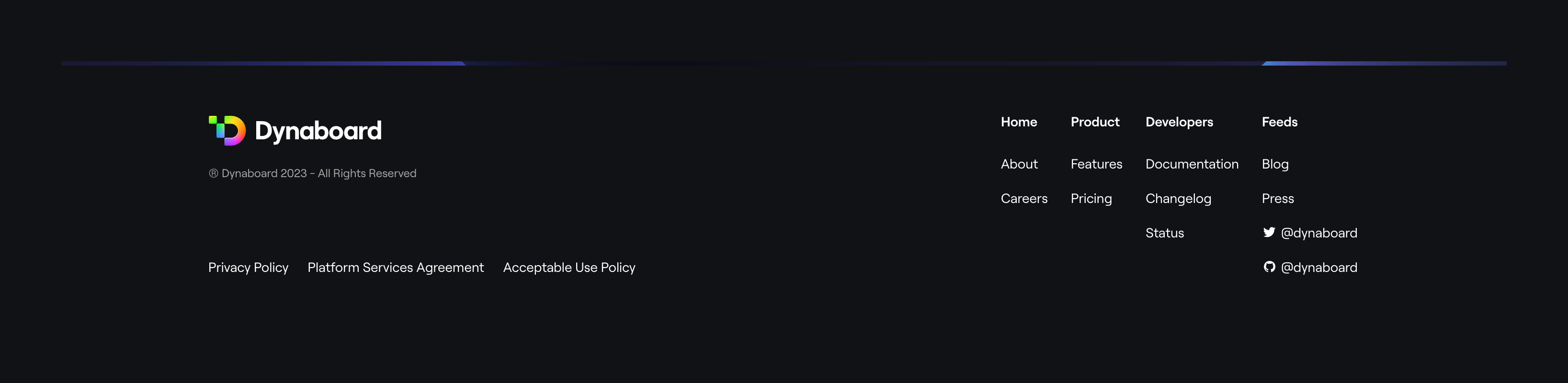 Dynaboard FooterUI component example