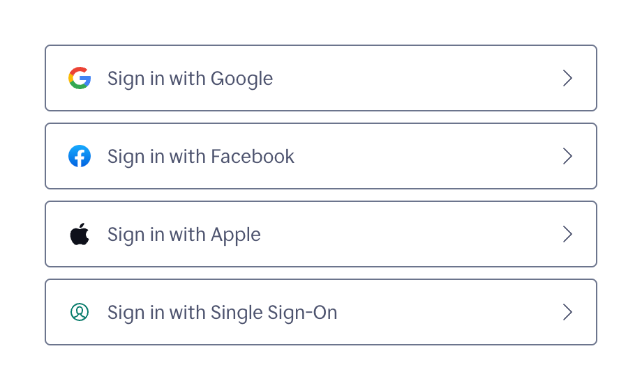 Grammarly Social login buttonUI component example