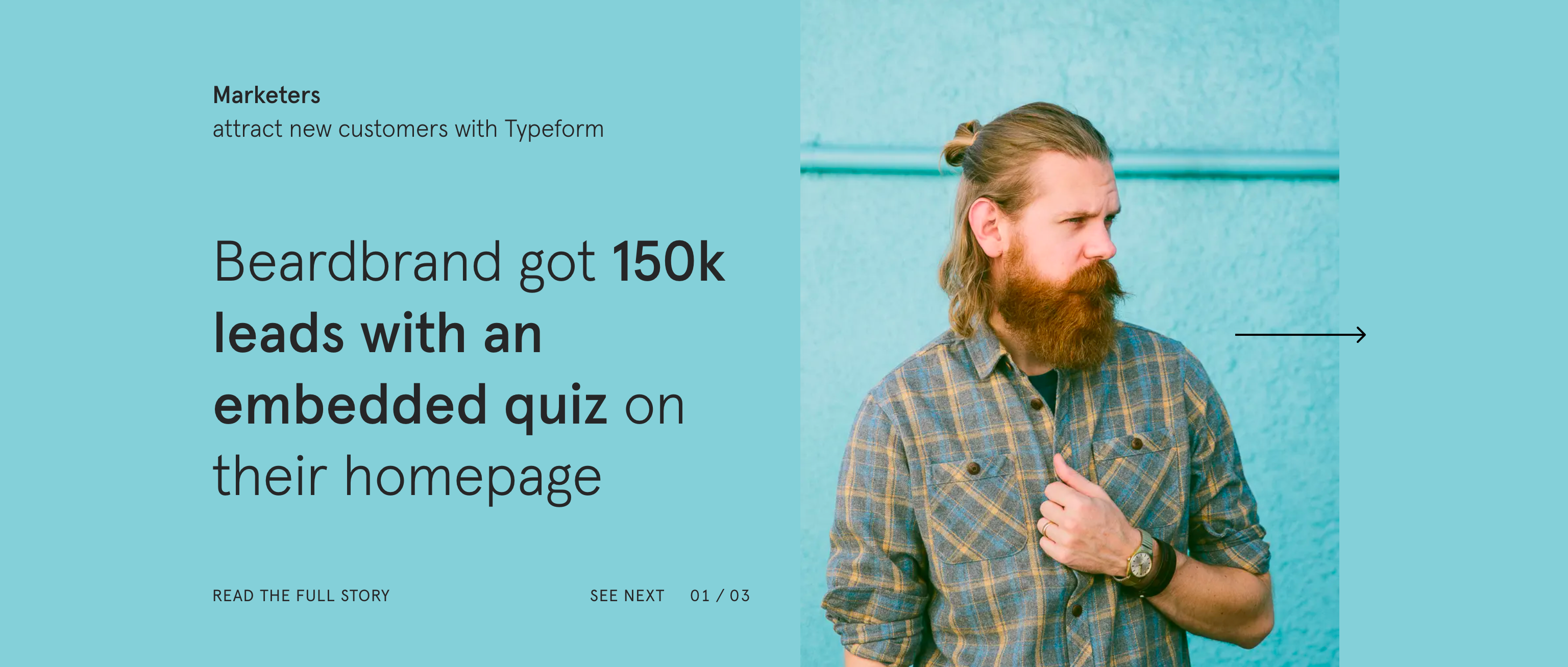 Typeform TestimonialUI component example