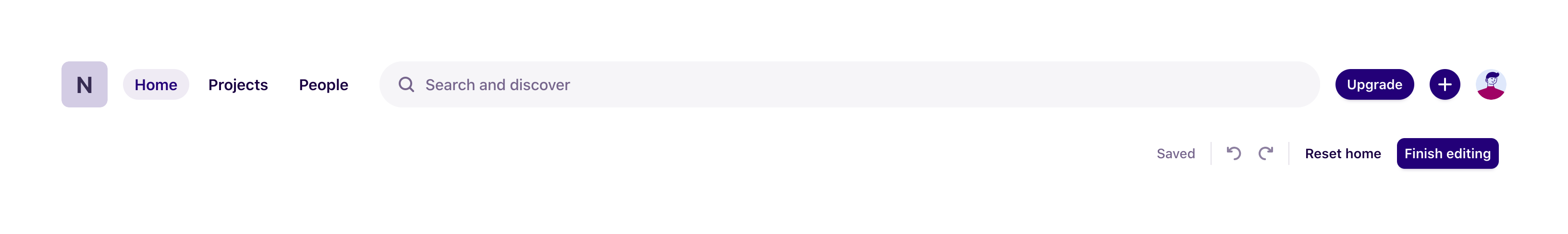 Dovetail Horizontal navigationUI component example