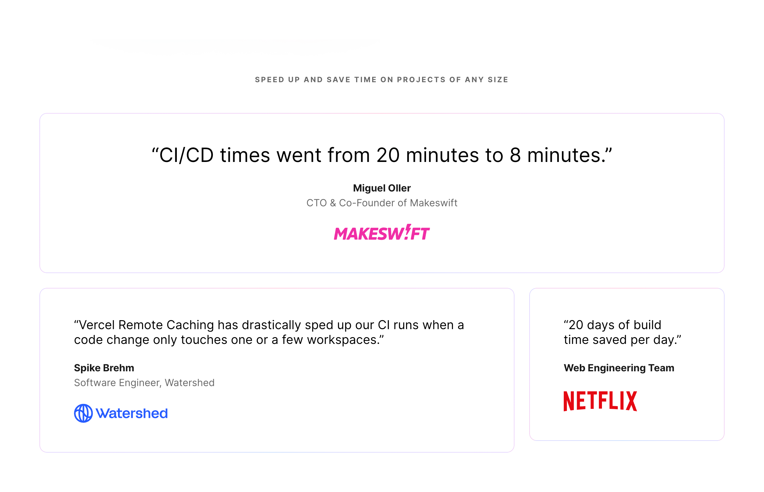 Vercel TestimonialUI component example