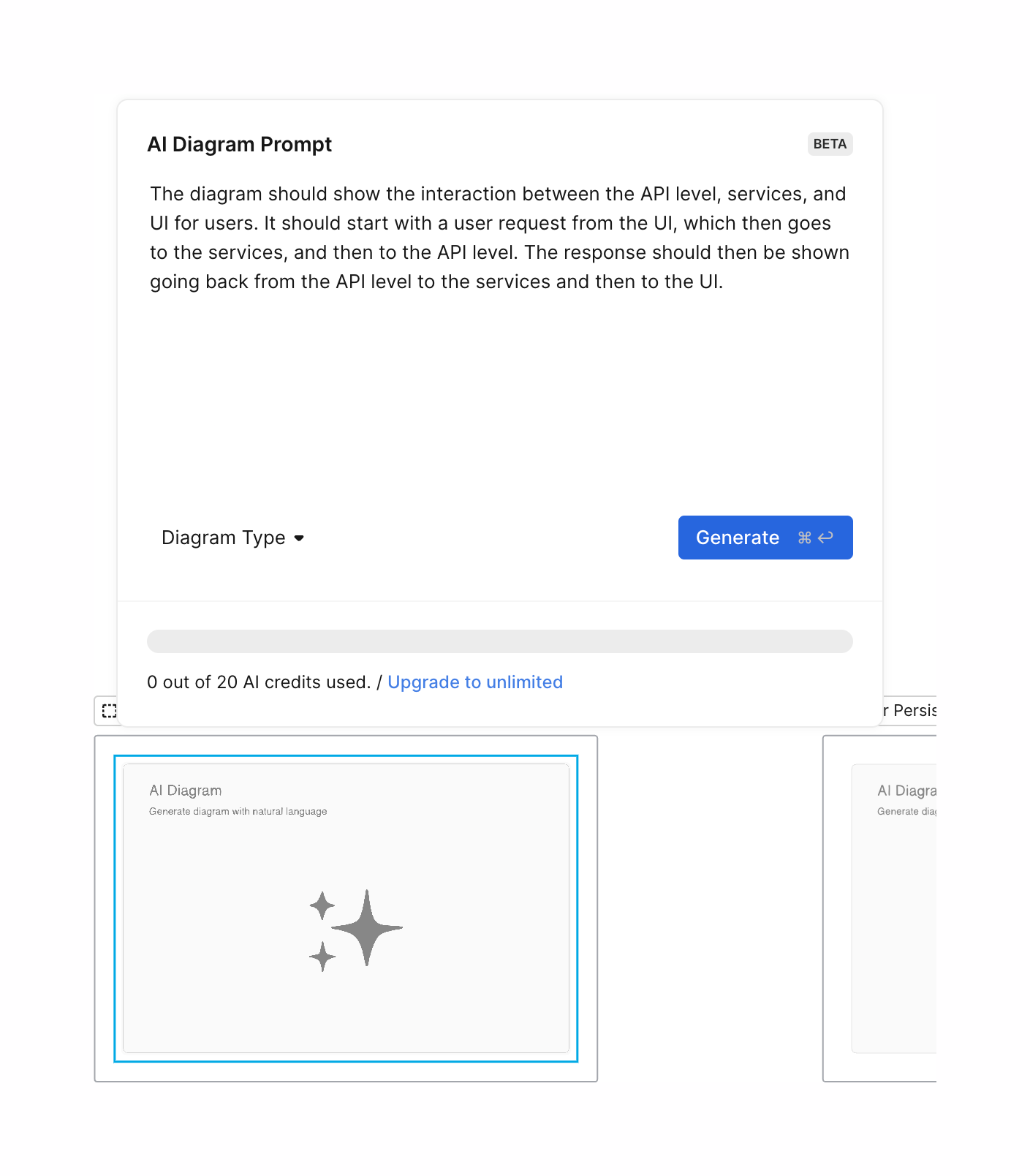 Eraser Artificial intelligenceUI component example