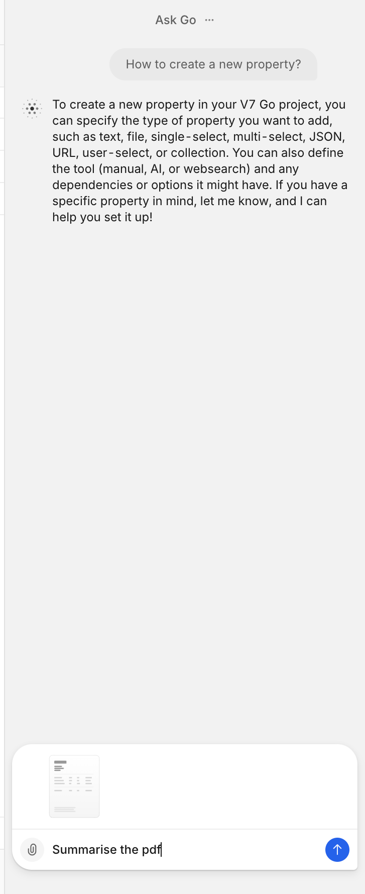 V7 Artificial intelligenceUI component example